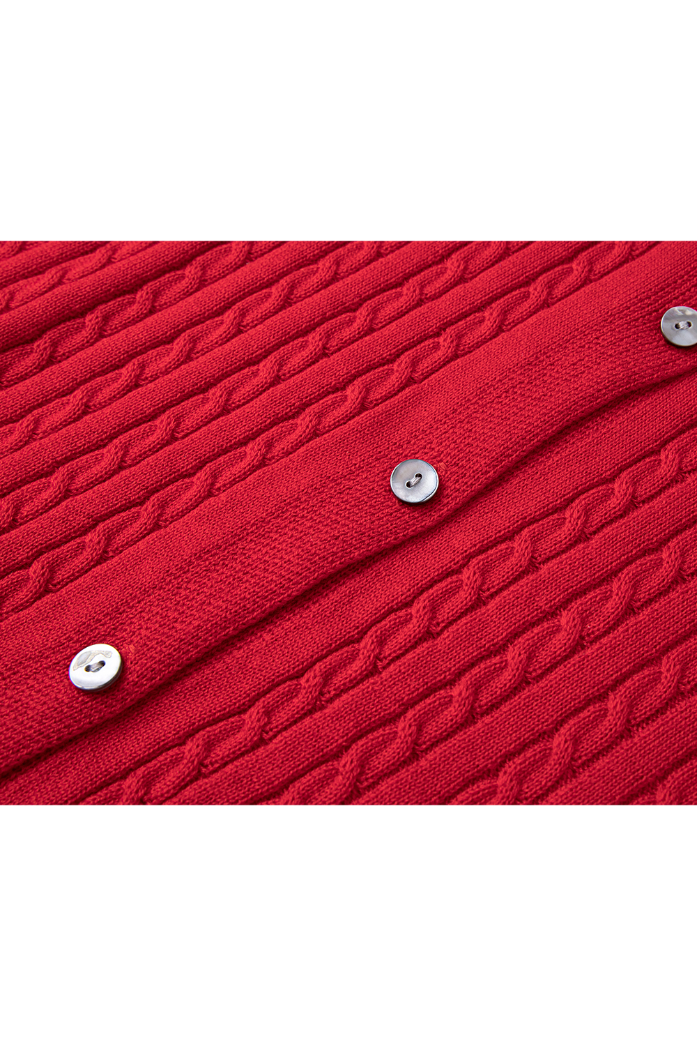 Red Wide-striped Knitted Cardigan