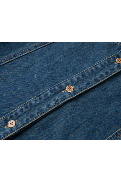 Retro Denim Lace-Up Dress