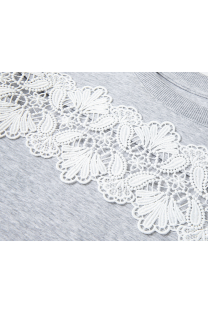 Hollow Lace Sweatshirt