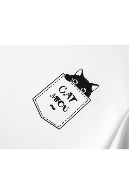 Cotton Pocket Cat T-Shirt