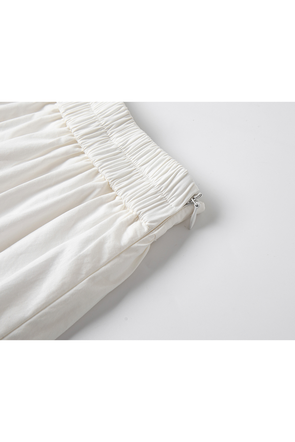 Lace-Edged White Long Skirt