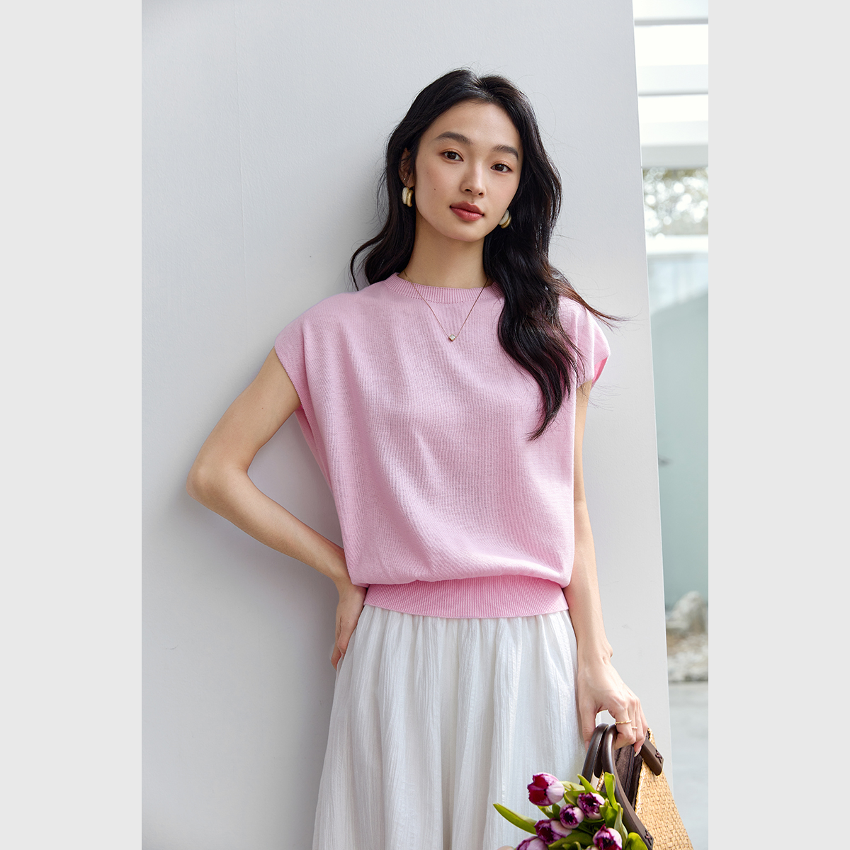 Sleeveless Round Neck Sweater-VIMLYSTORE