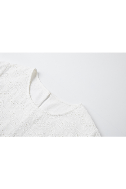Wave Embroidered Hollow Dress