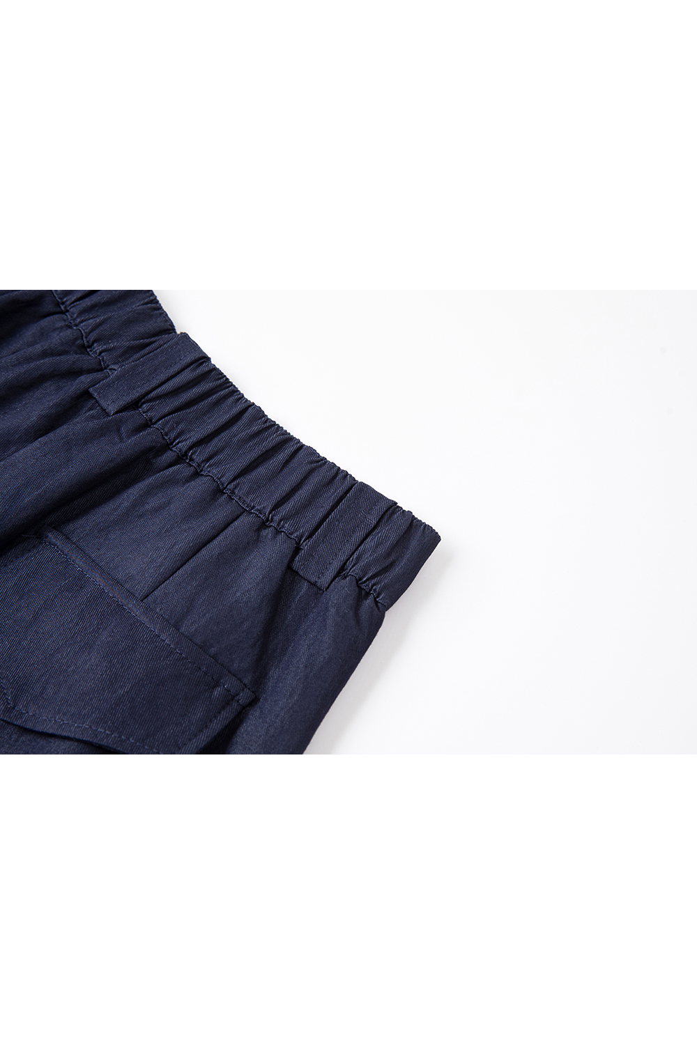 Navy Elastic-Waist Lightweight Wide-Leg Pants-VIMLYSTORE
