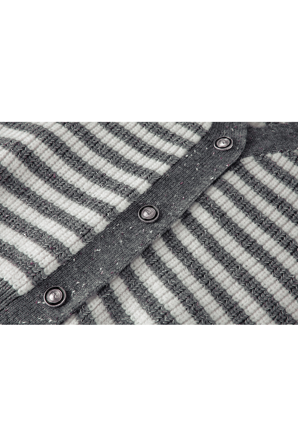 V-neck striped knitted cardigan-VIMLYSTORE