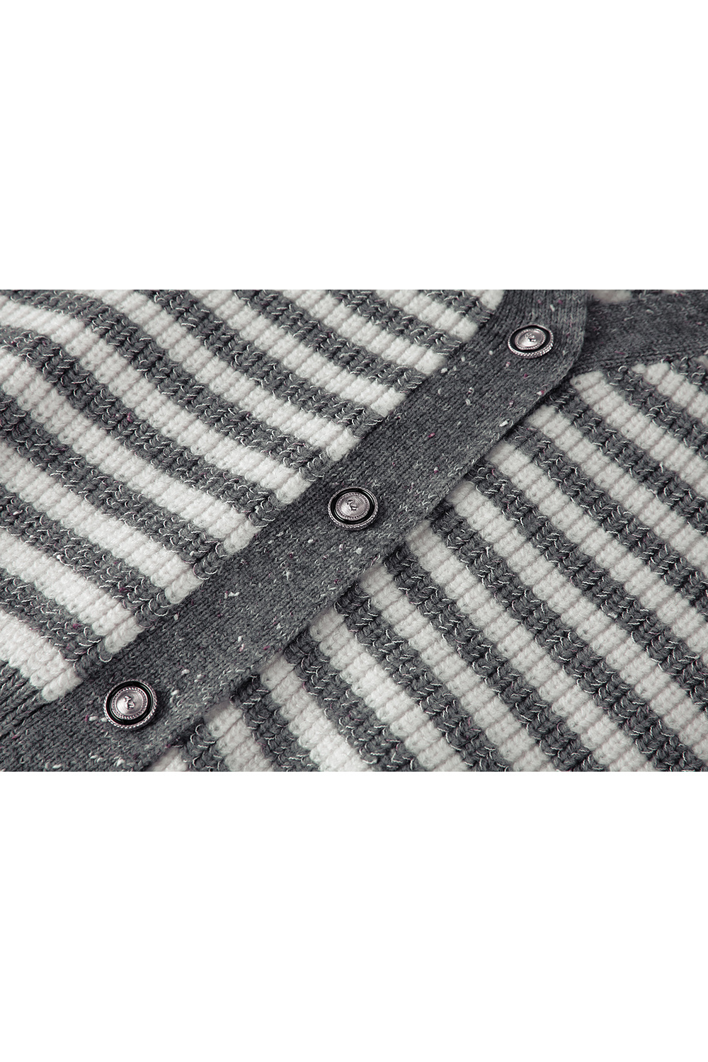 V-neck striped knitted cardigan