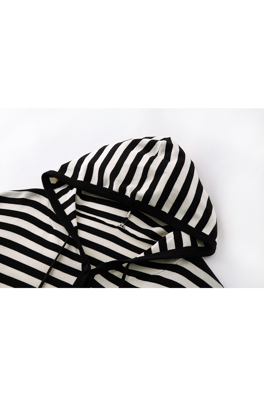 Hooded Striped Knit Cardigan