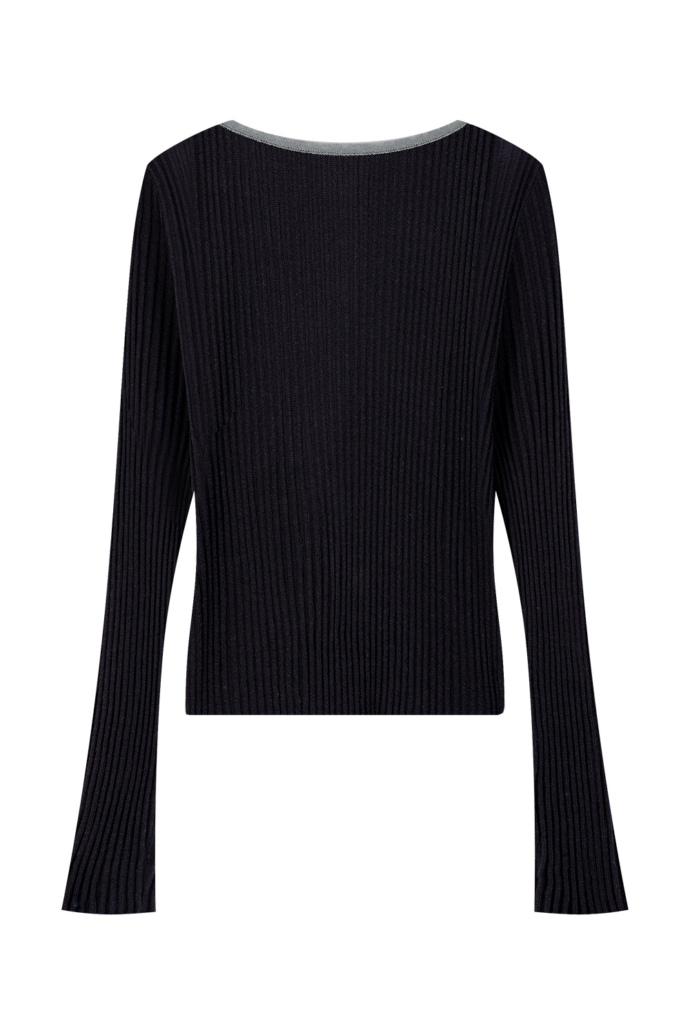 Collar Patchwork with Contrast Knit Cardigan-VIMLYSTORE