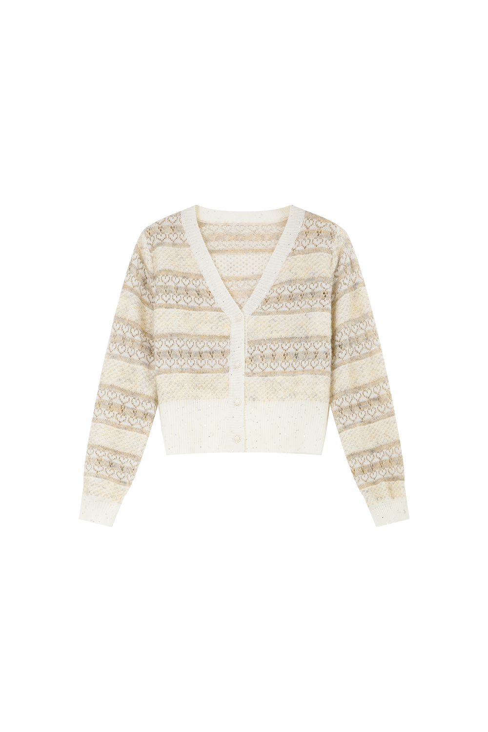 Striped Gentle Style Knitted Cardigan