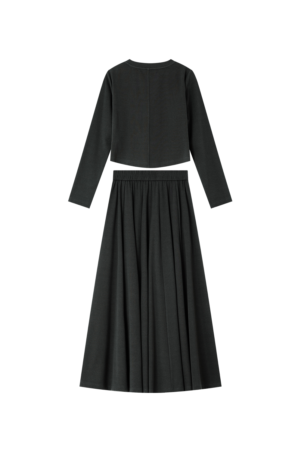 Solid Color Knitted Casual Suit-VIMLYSTORE