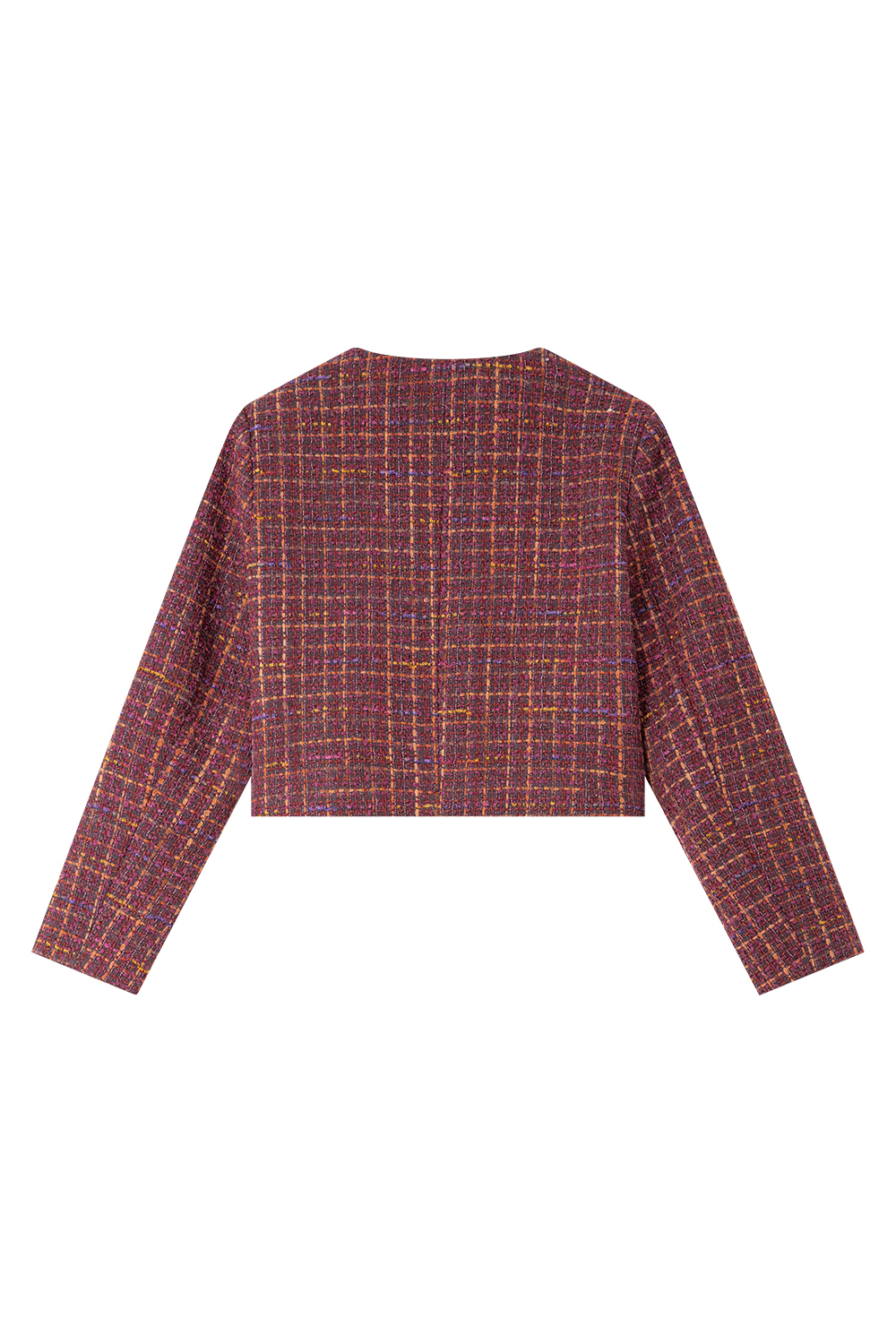 Fashionable Retro Red Check Short Jacket