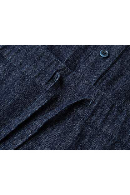 Pure Cotton Lapel Denim Dress