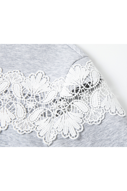 Hollow Lace Sweatshirt