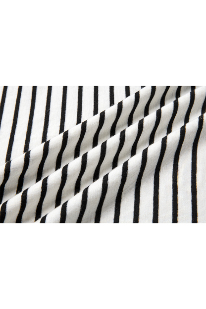 Lycocell Black And White Striped T-Shirt