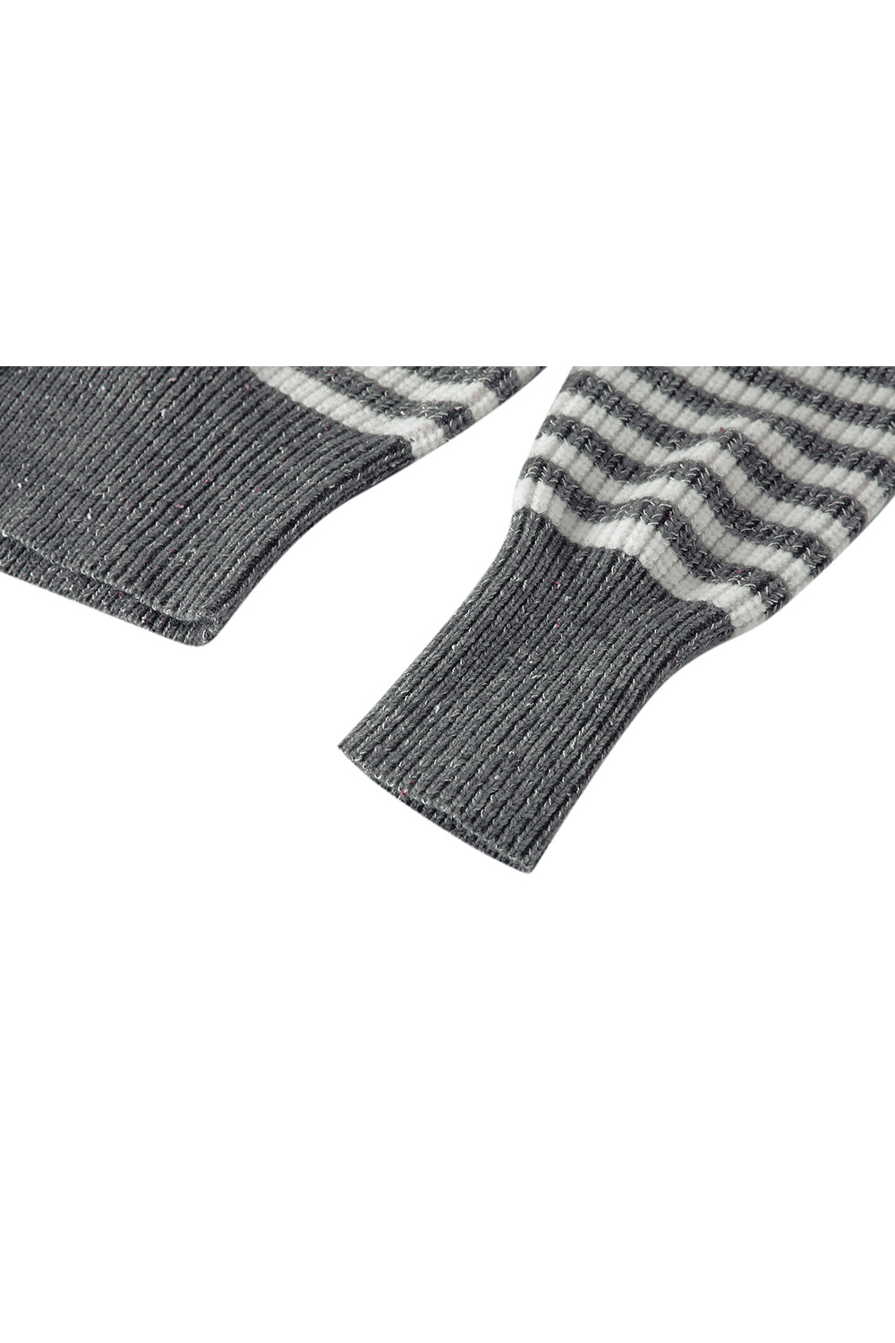 V-neck striped knitted cardigan