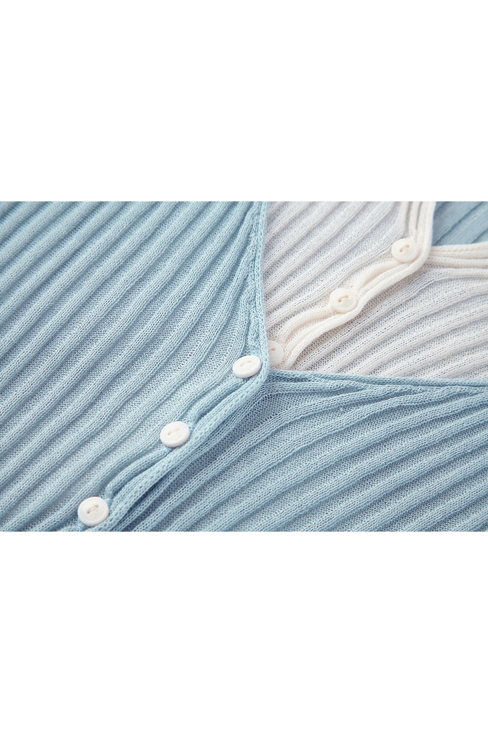 Collar Patchwork with Contrast Knit Cardigan-VIMLYSTORE