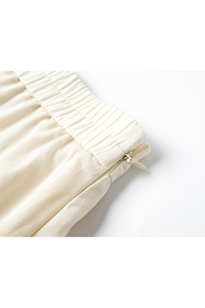 Gentle Beige Two-Piece Skirt Suit