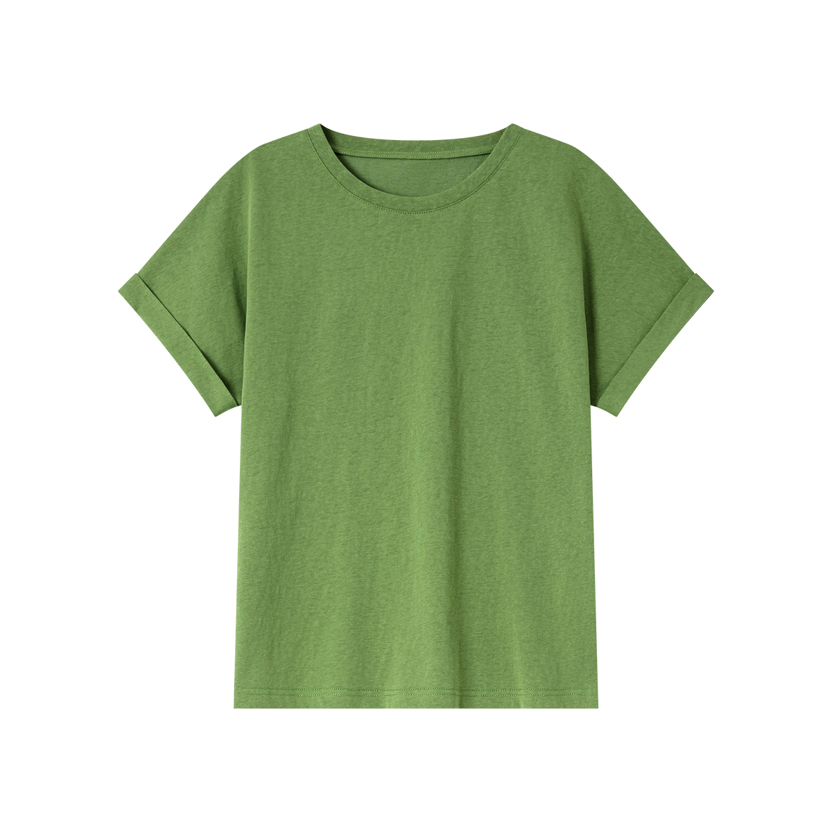 Round Neck Solid Color T-Shirt