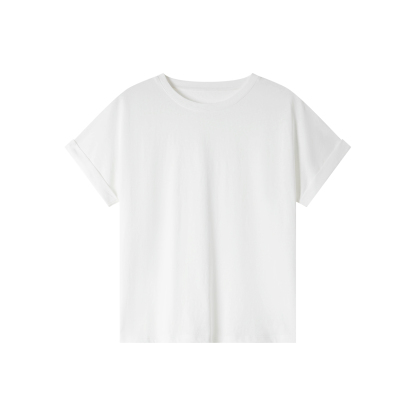 Round Neck Solid Color T-Shirt