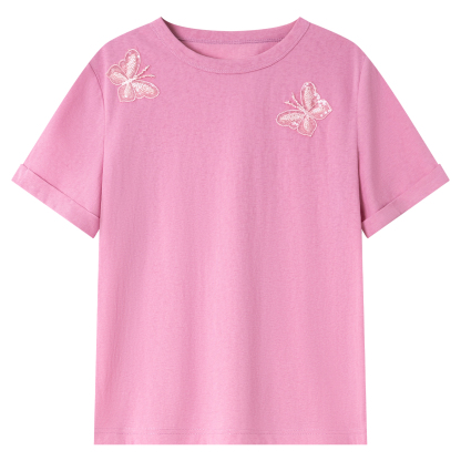 Lace Butterfly Solid Color T-Shirt