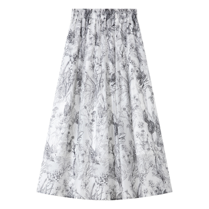Elegant Lyocell Floral Skirt