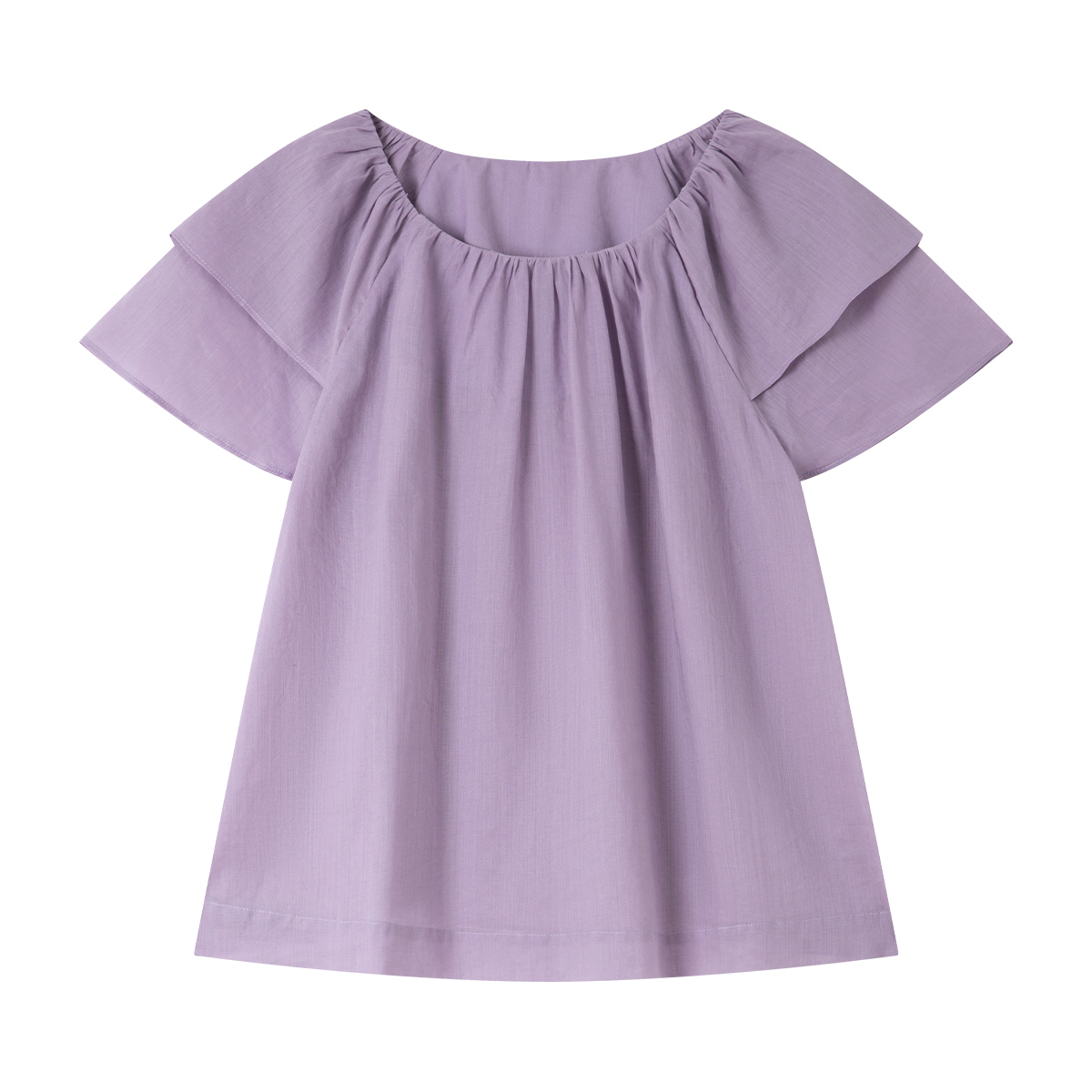 Solid Color Cotton And Linen Short-Sleeved Shirt