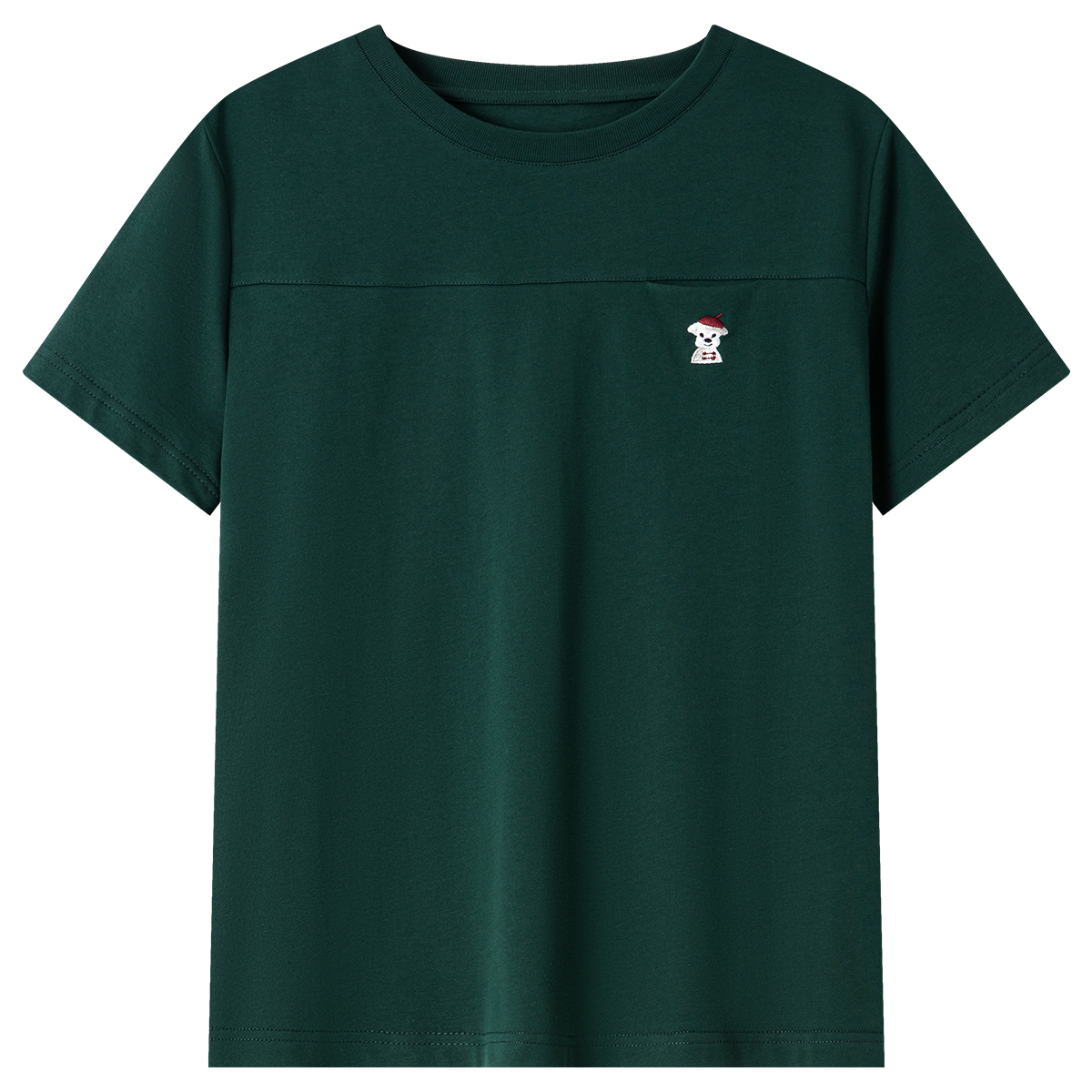 Animal Embroidery Straight T-Shirt