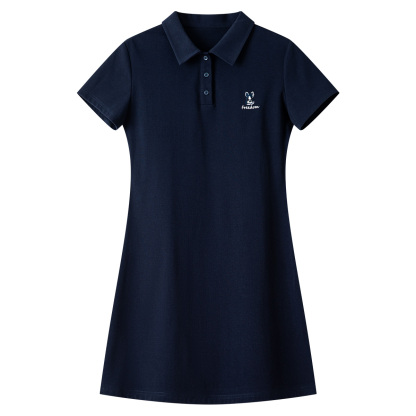 Polo Neck Rabbit Embroidered Dress