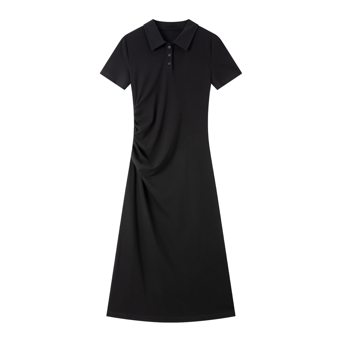 Lapel Knitted Straight Dress
