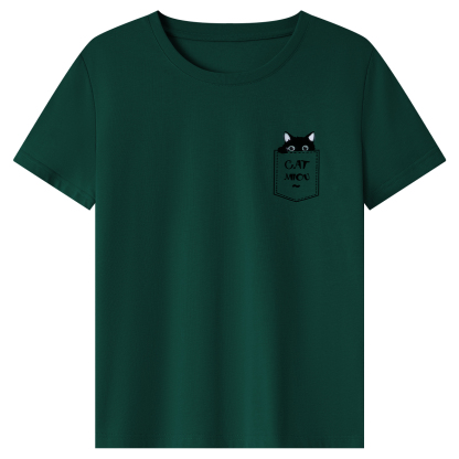 Cotton Pocket Cat T-Shirt