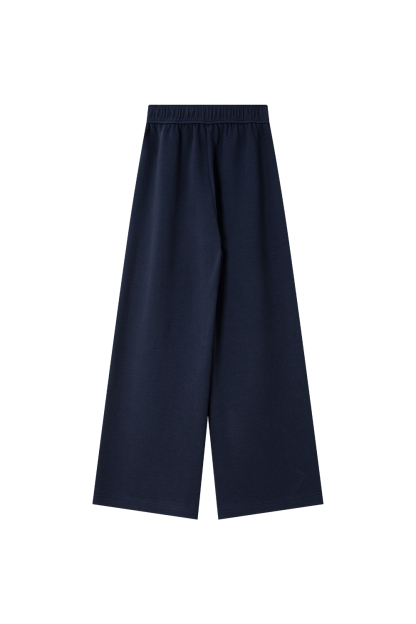 Navy Breton-Stripe Peplum Top & Wide-Leg Pants Set-VIMLYSTORE