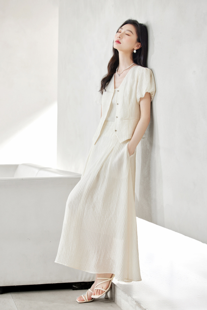 French Gentle Slimming Short-Sleeved Suit