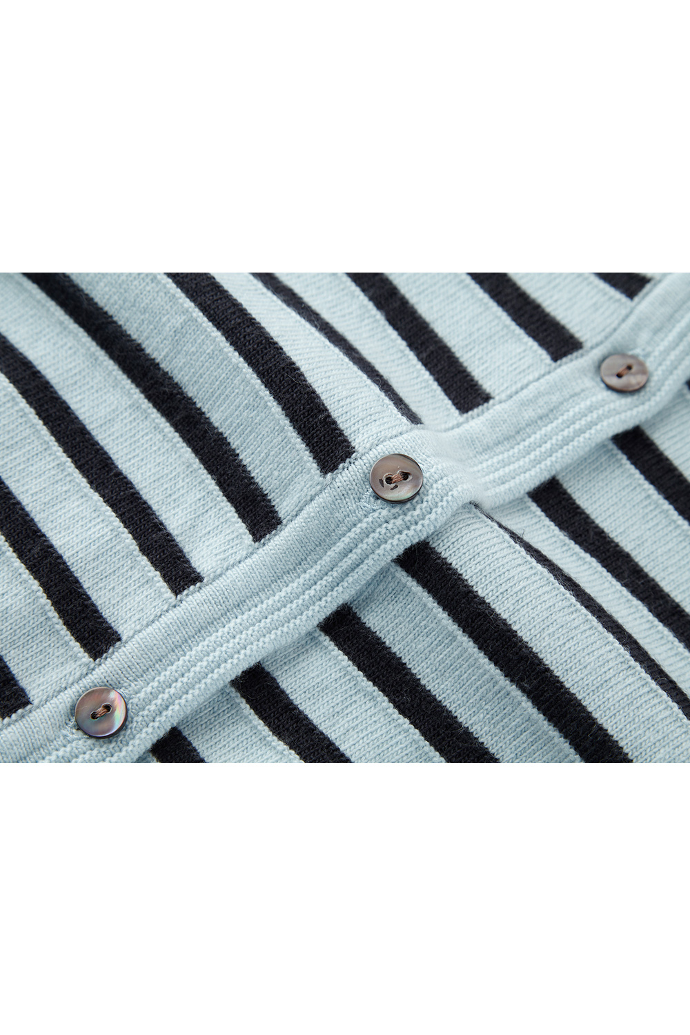 Apricot Blue Striped Knit Cardigan