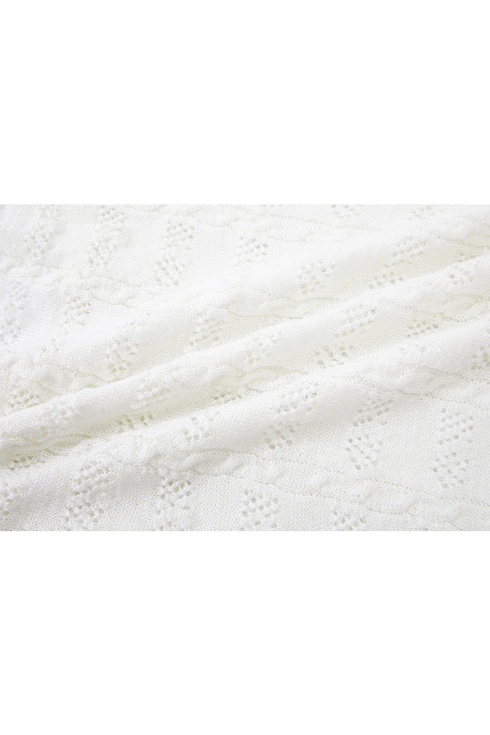 French Hollow Solid Color Knit Sweater