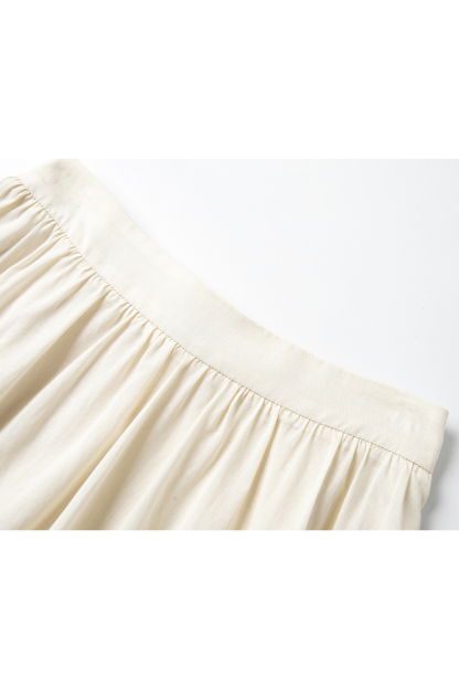 Gentle Beige Two-Piece Skirt Suit
