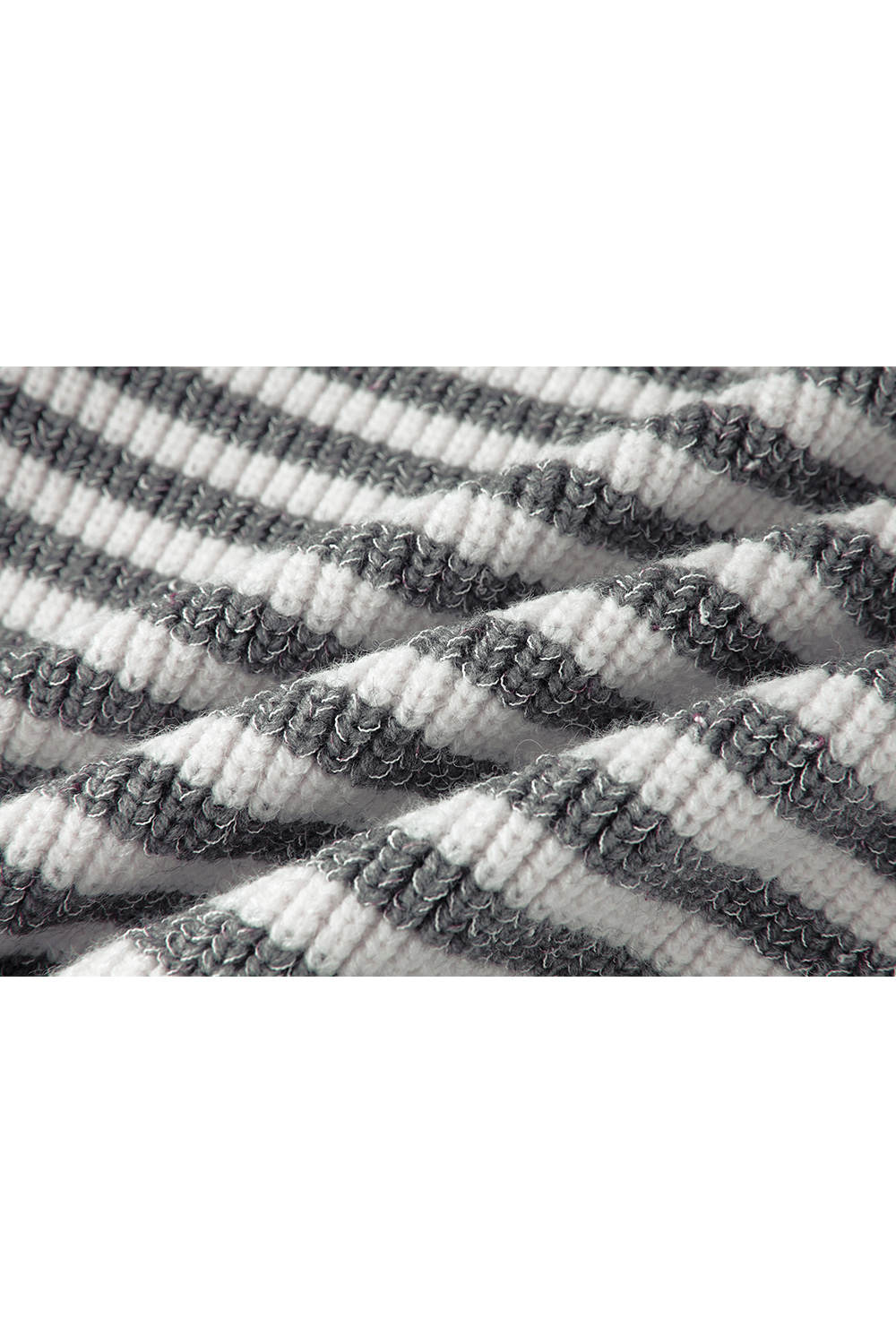 V-neck striped knitted cardigan-VIMLYSTORE