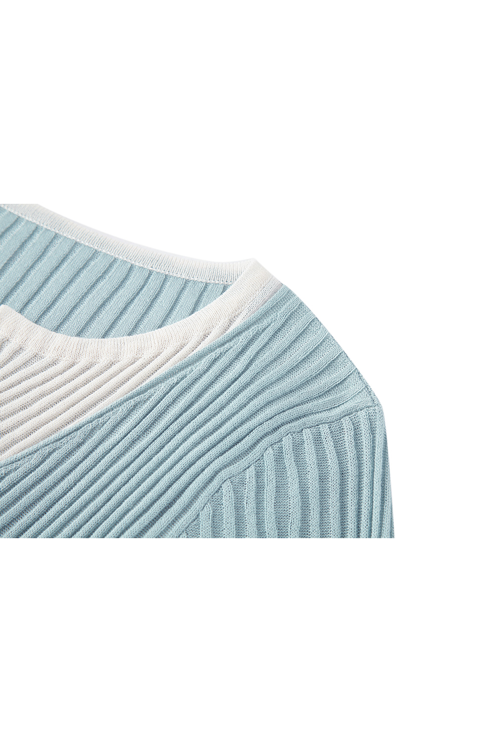 Collar Patchwork with Contrast Knit Cardigan-VIMLYSTORE