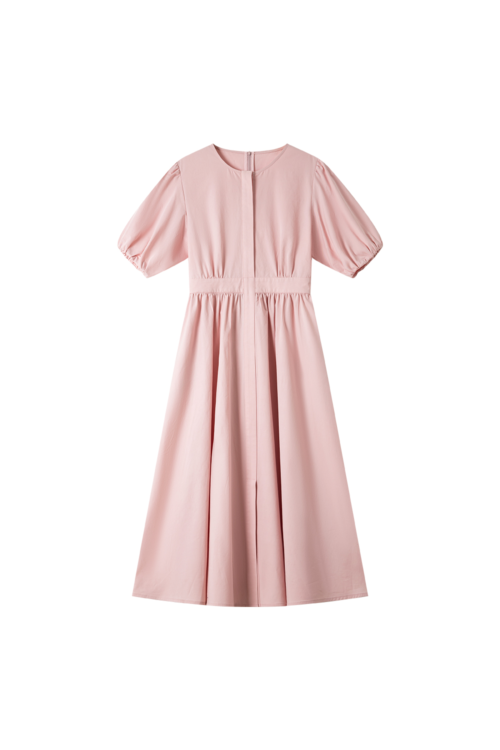 French-Elegance Slimming Puff-Sleeve Midi Dress-VIMLYSTORE