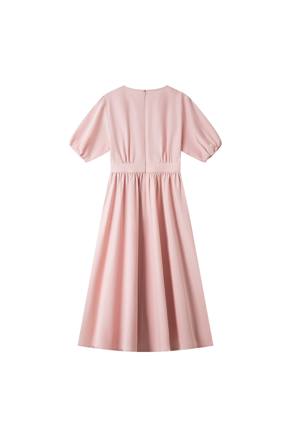 French-Elegance Slimming Puff-Sleeve Midi Dress-VIMLYSTORE