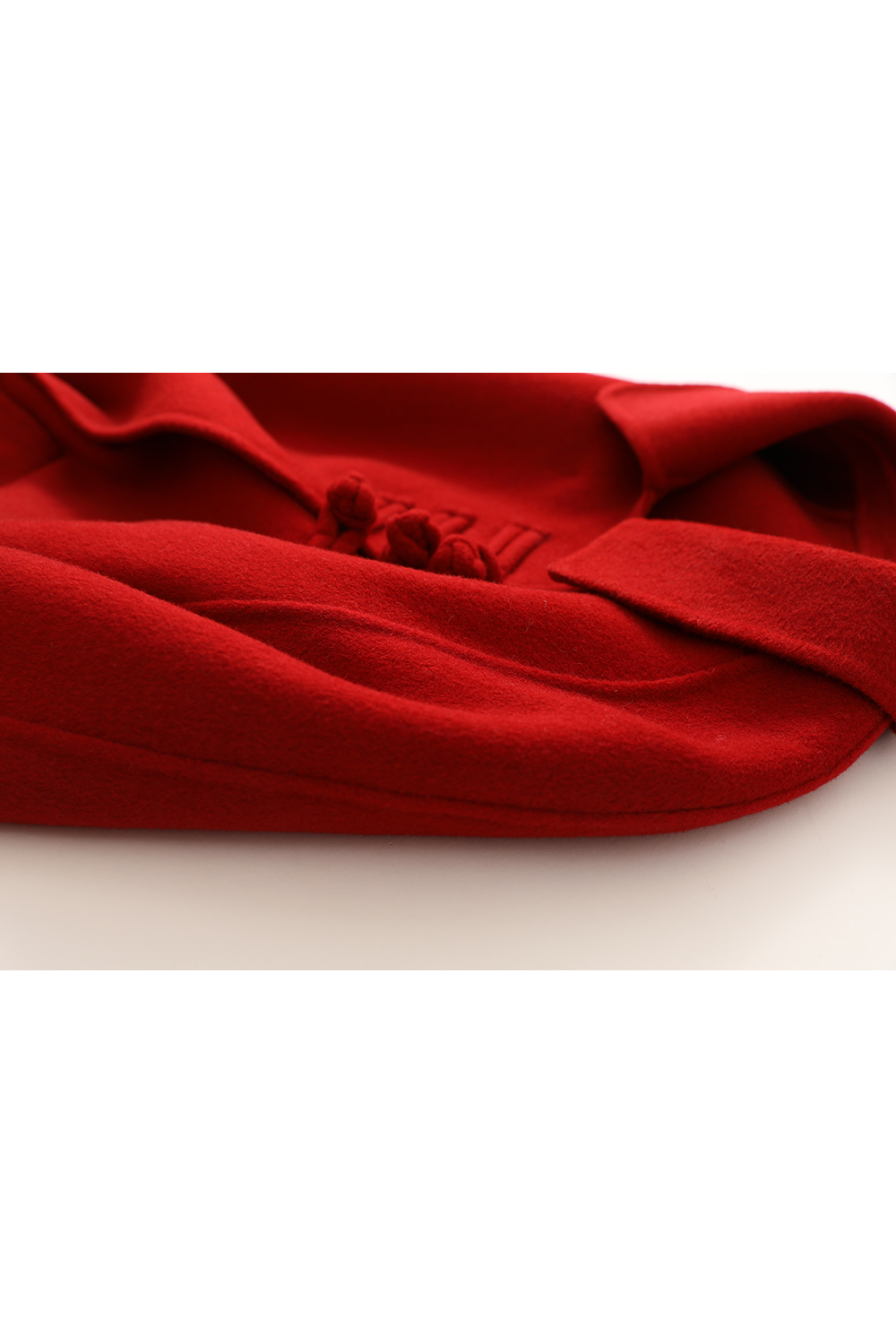 New Chinese Style Red Double-Faced Wool Coat