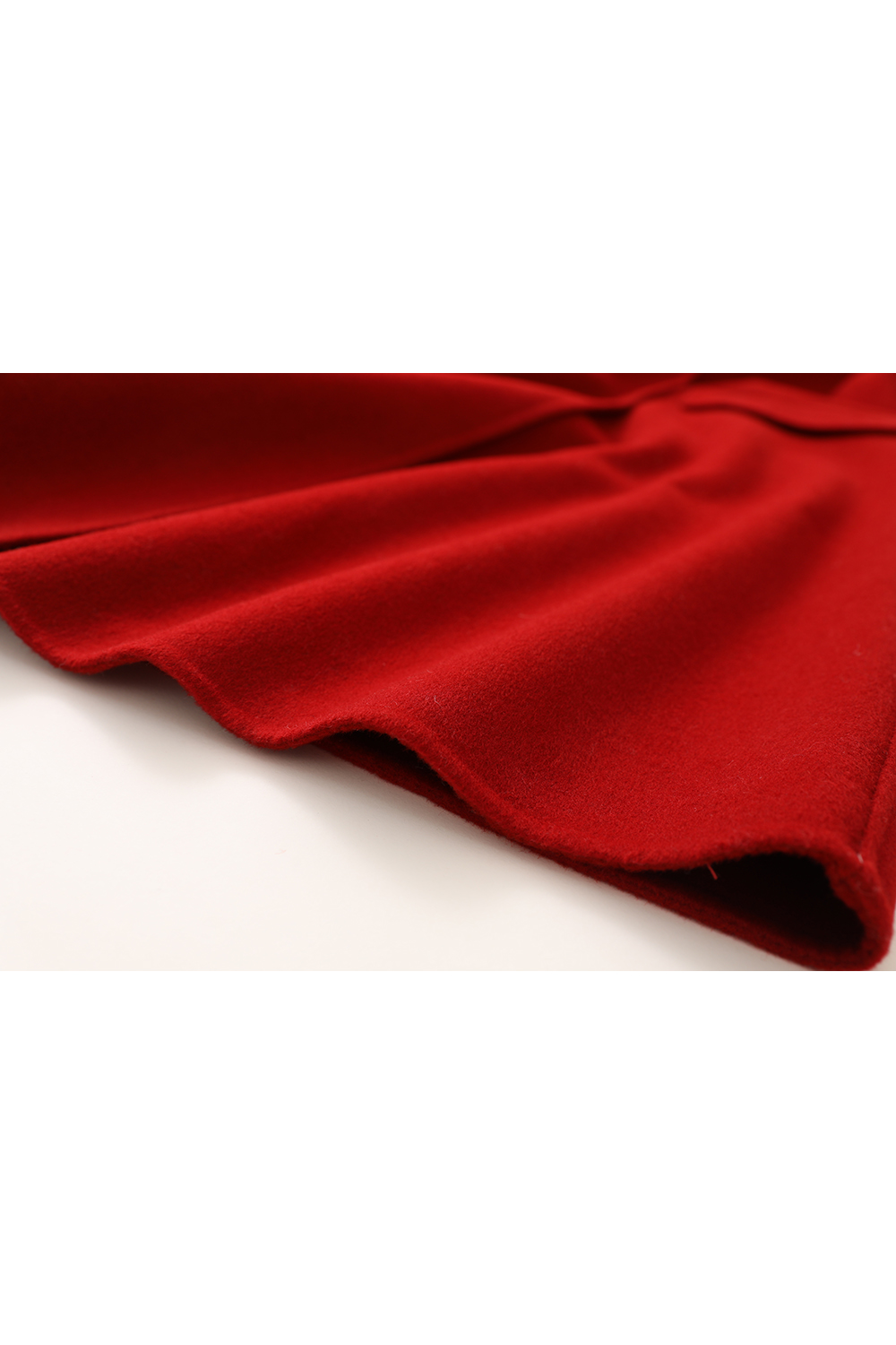 New Chinese Style Red Double-Faced Wool Coat