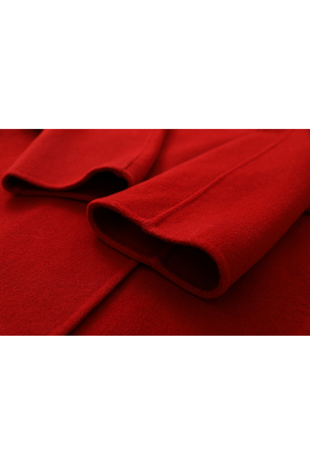 New Chinese Style Red Double-Faced Wool Coat