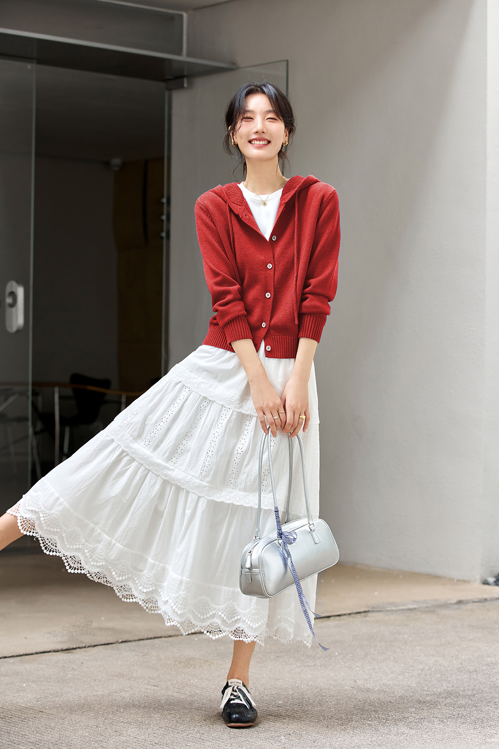 Hooded knitted cardigan coat-VIMLYSTORE