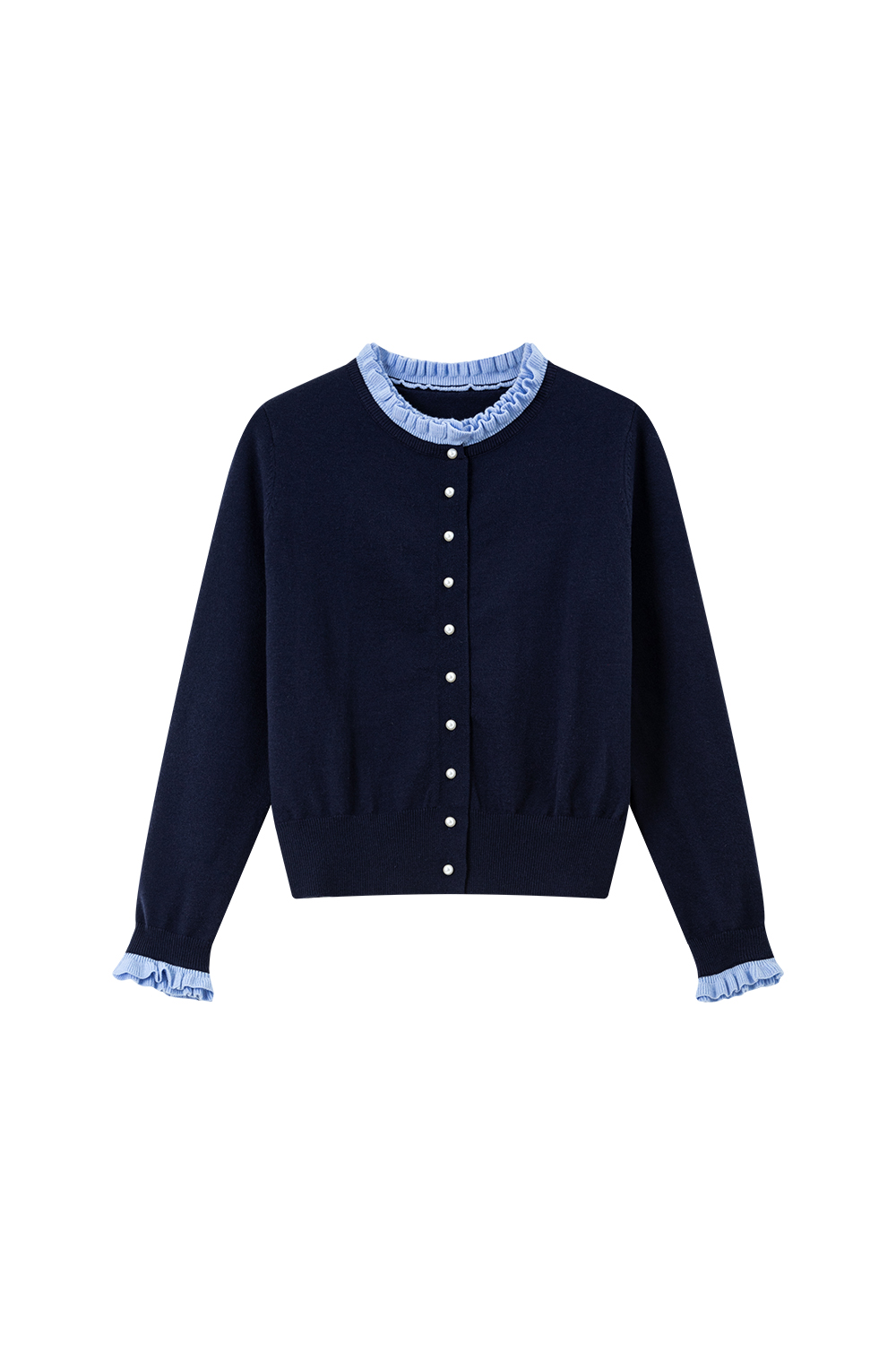 Ruffle Round Neck Sweater