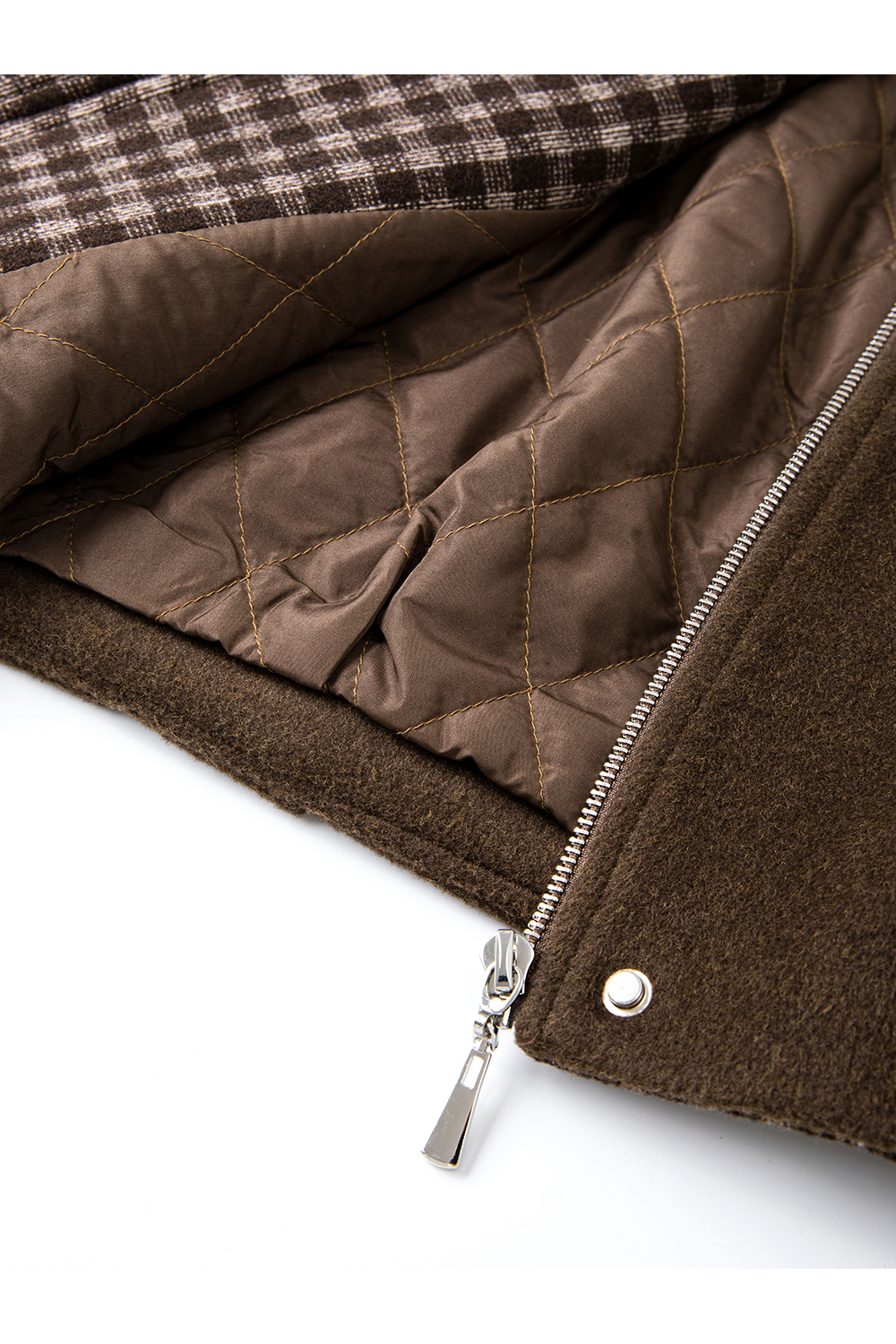 Retro Crew Neck Padded Coat