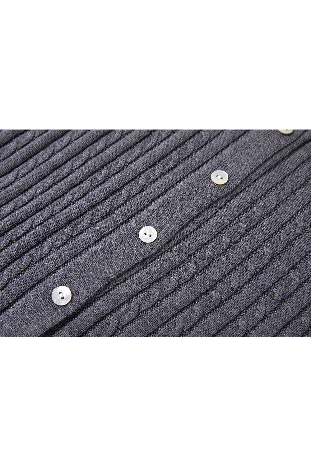 Color-Block Ribbed Knit Cardigan with Faux Underlayer-VIMLYSTORE