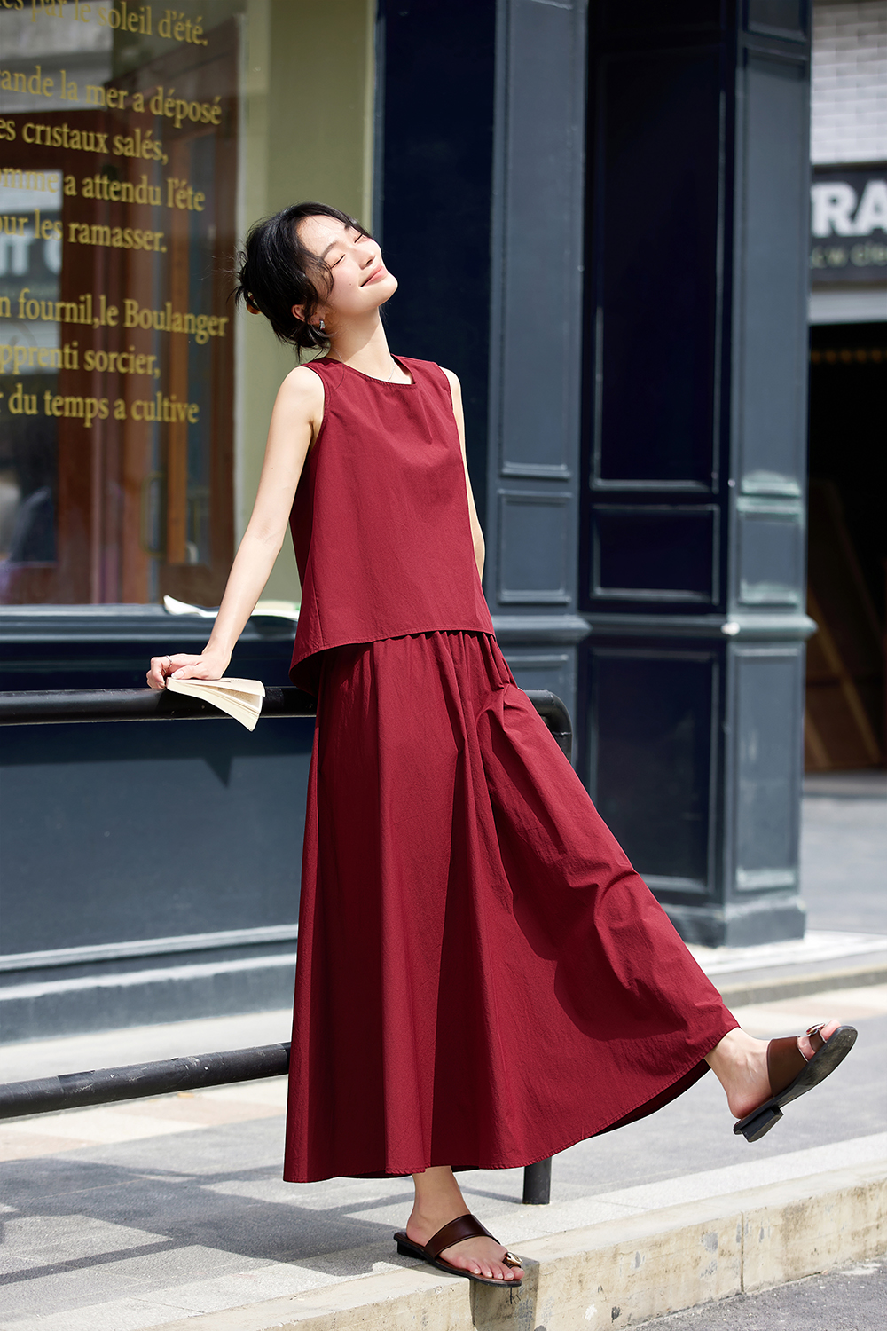 Sleeveless Shell Top & Pencil Skirt Office Set-VIMLYSTORE