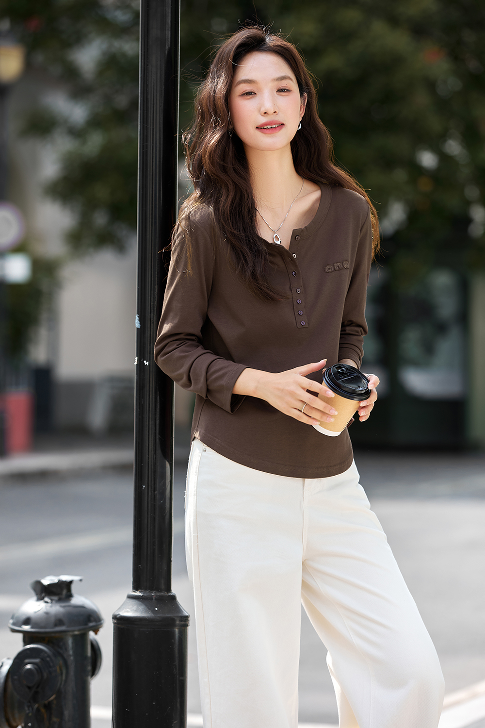 Letter Embroidery Long Sleeve T-Shirt-VIMLYSTORE