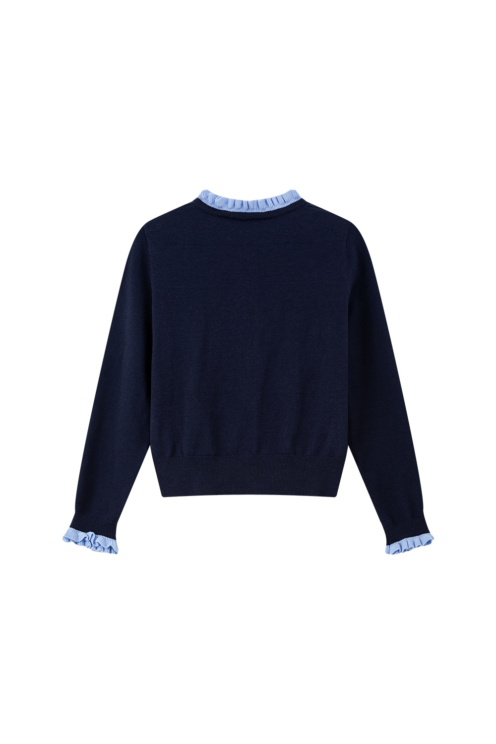 Ruffle Round Neck Sweater