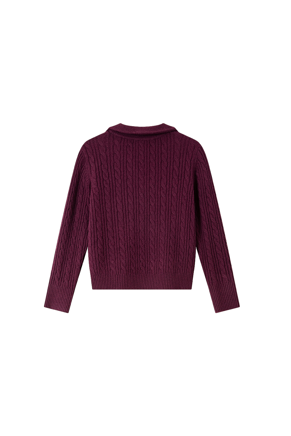 Lapel long sleeve knitted sweater-VIMLYSTORE